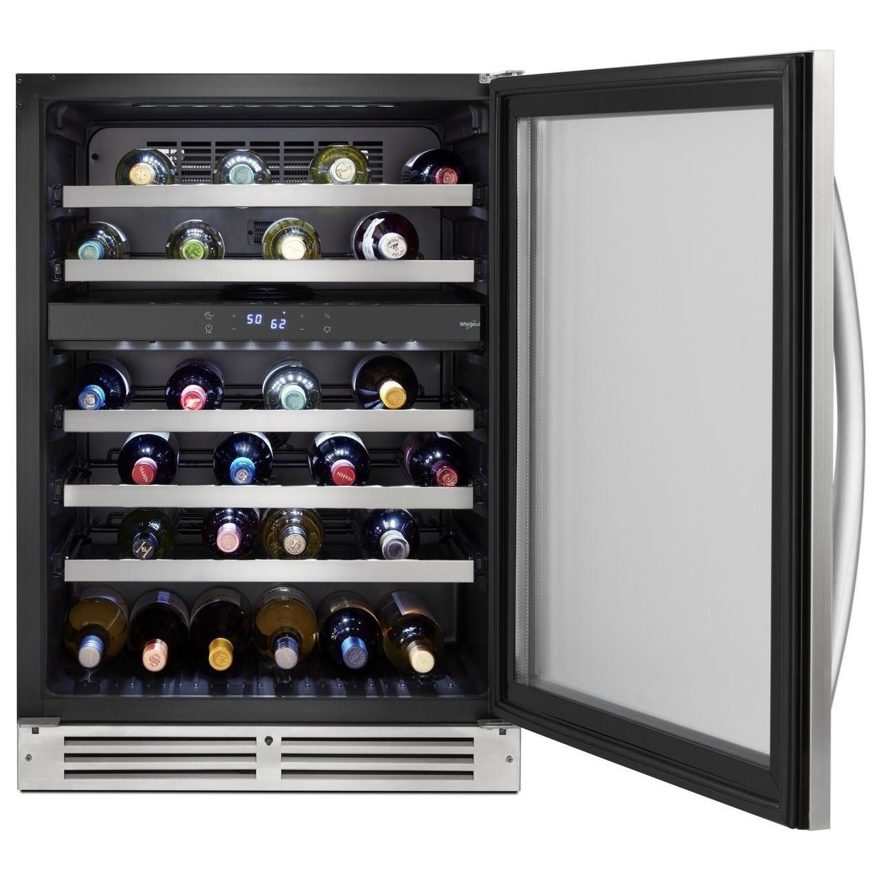 Whirlpool 24inch Wide Undercounter Wine Center with 46Bottle Wine